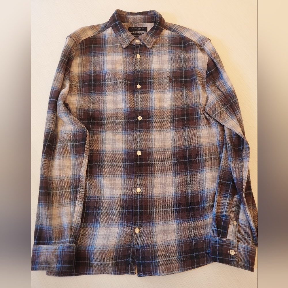 Men's Plaid Shirt - Blue and Brown